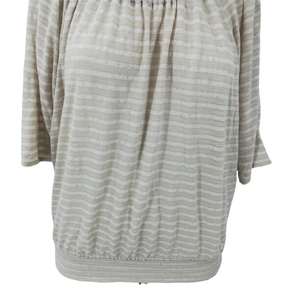 LOFT Beige Striped Long Sleeve Top - Picture 4 of 12